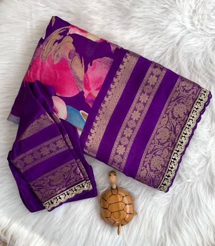 Premium Dola Soft Silk Saree with Jaquard Border