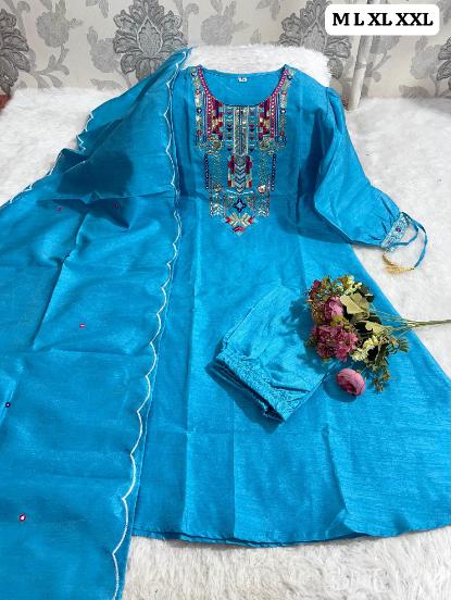 Elegant Chanderi Kurti Set